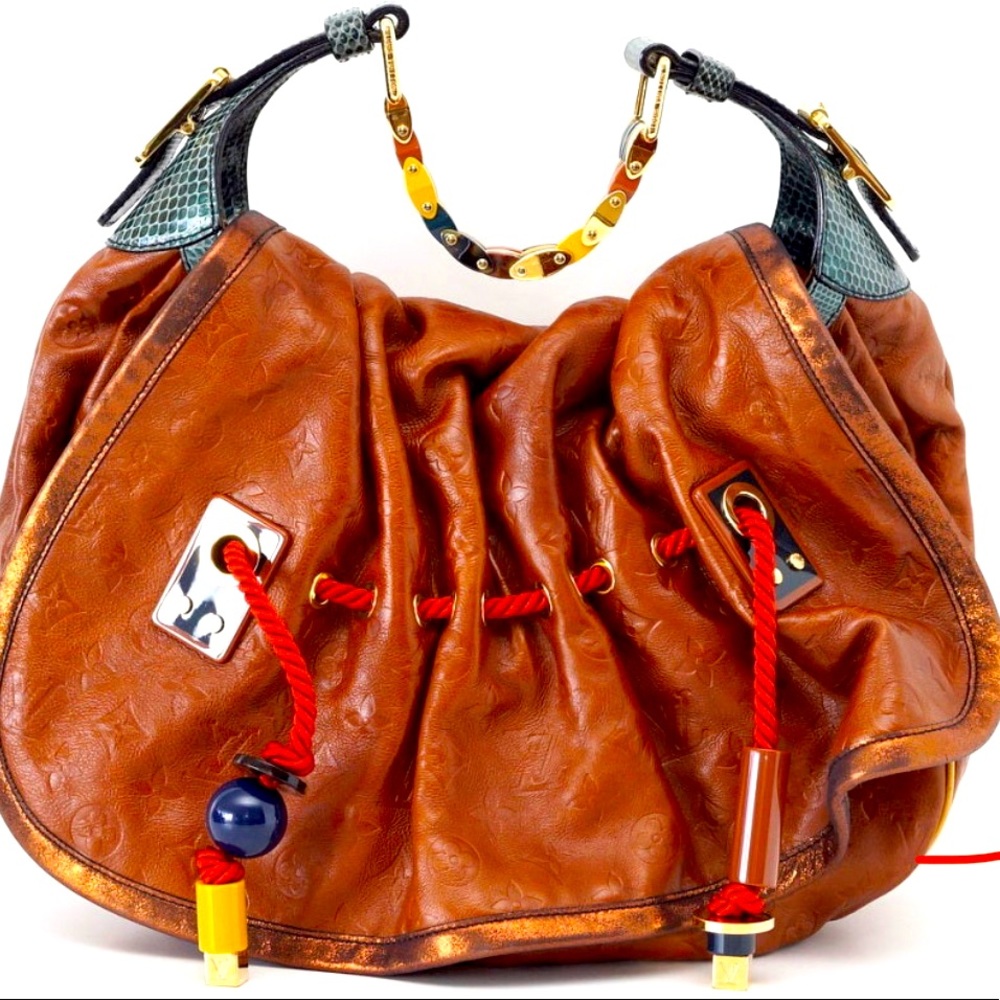 Louis Vuitton KALAHARI GM Monogram Camel Leather Hobo Bag